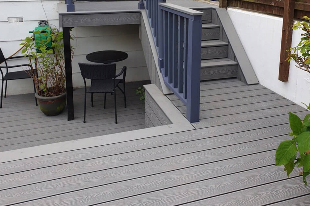 Cladco Woodgrain Decking Boards in Light Grey
