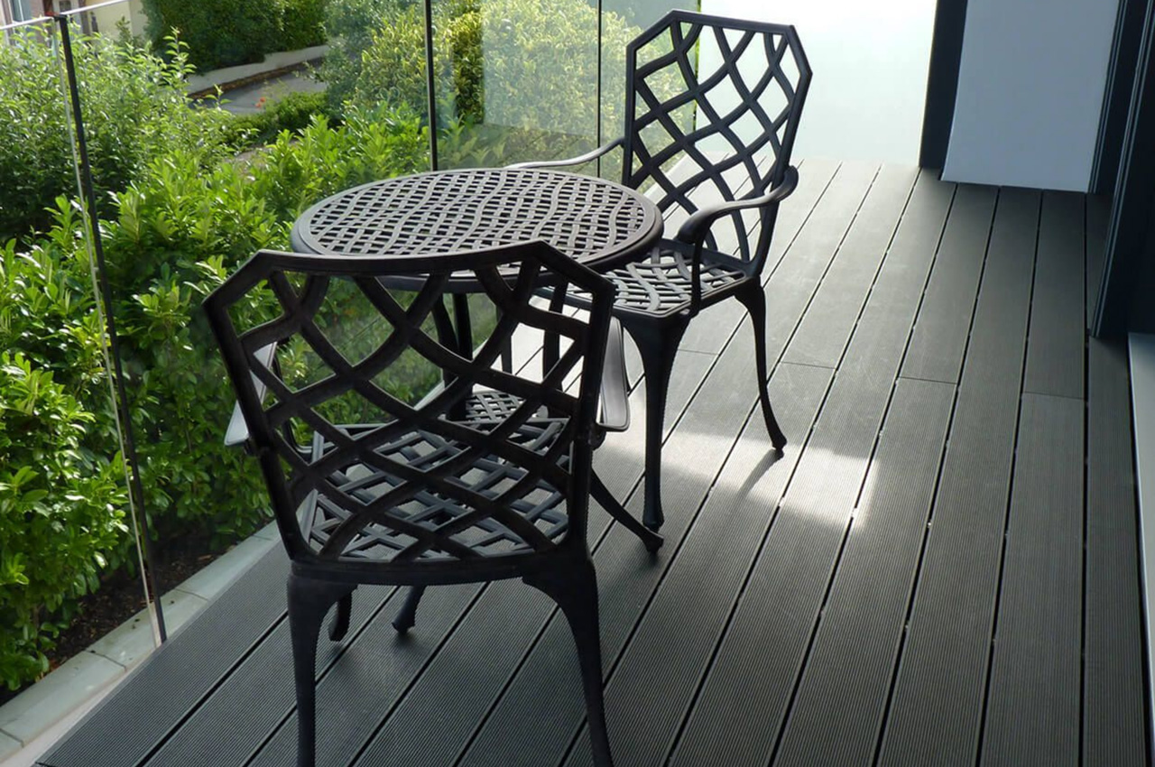 Balcony area fitted with Cladco Composite Decking