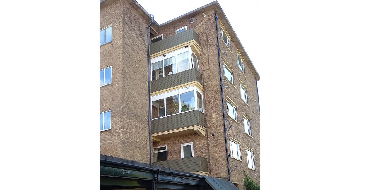 Cladco Composite Wall Cladding Boards have given a new look to this block of flats 