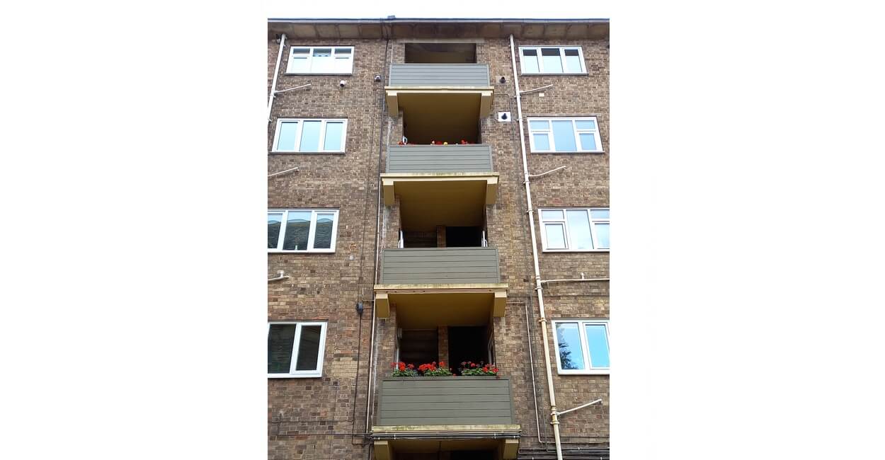 Cladco Composite Wall Cladding Boards have given a new look to this block of flats 