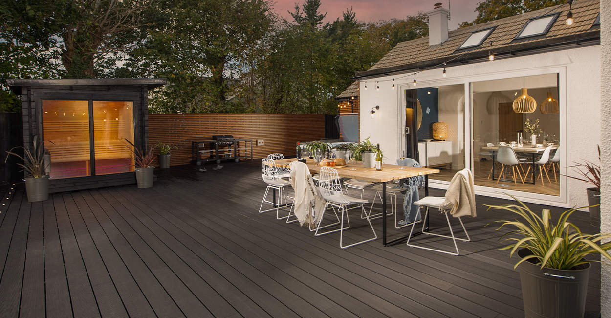 Holiday from home | Cladco Composite Decking Area in Charcoal