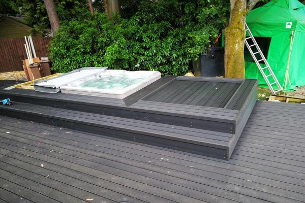 Cladco Profiles Black/Charcoal Hollow Decking Boards.