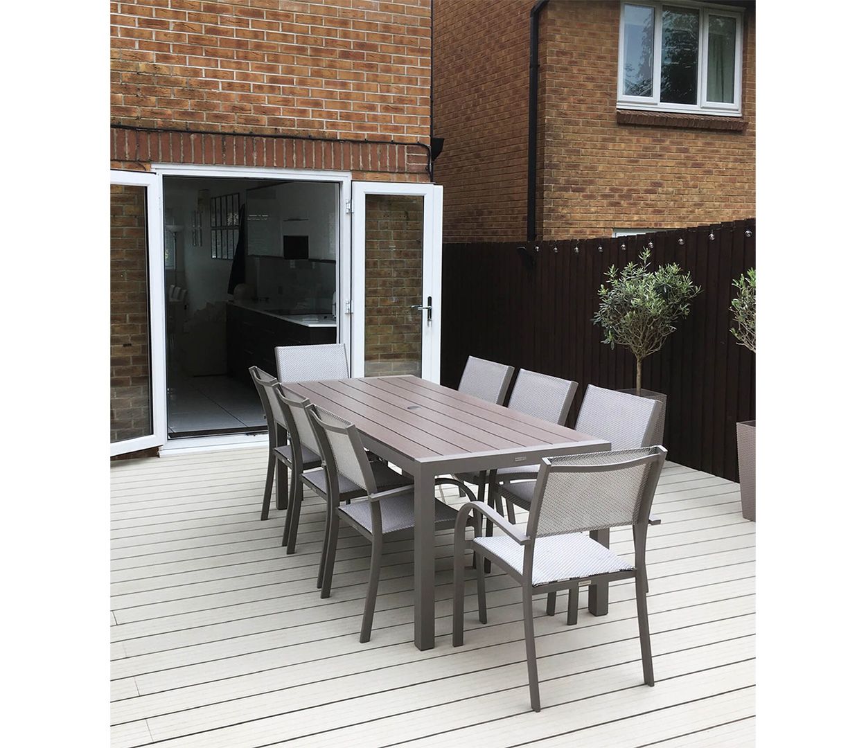 Cladco Composite Ivory Decking Boards bring a burst of brightness into this garden