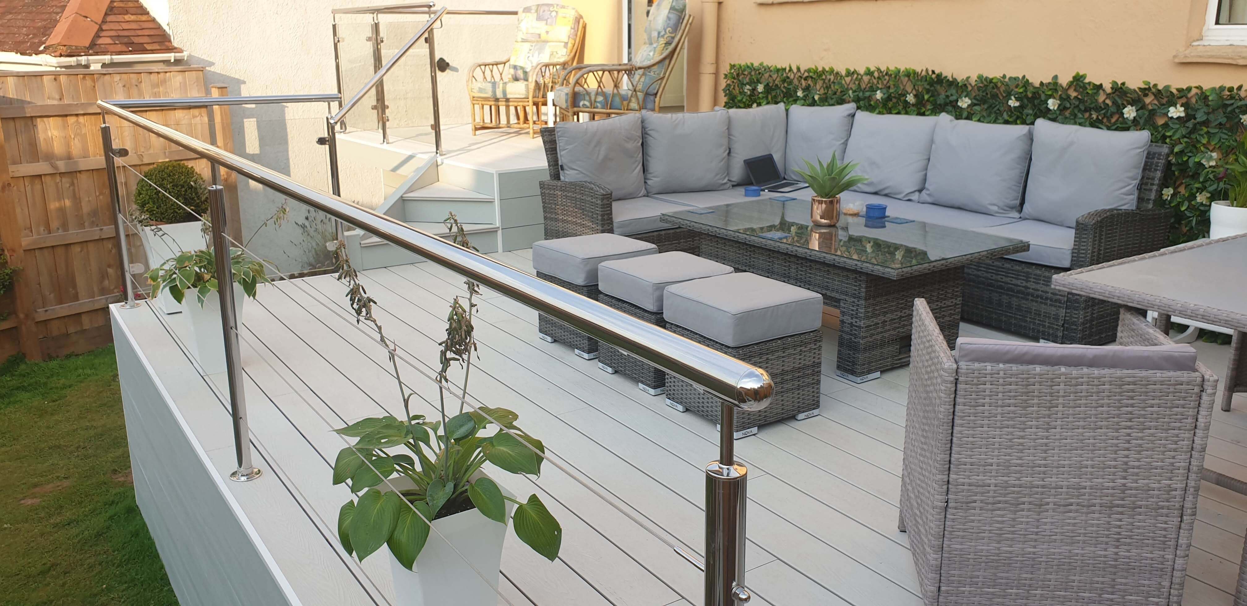 Cladco Composite Original Hollow Decking boards in Ivory