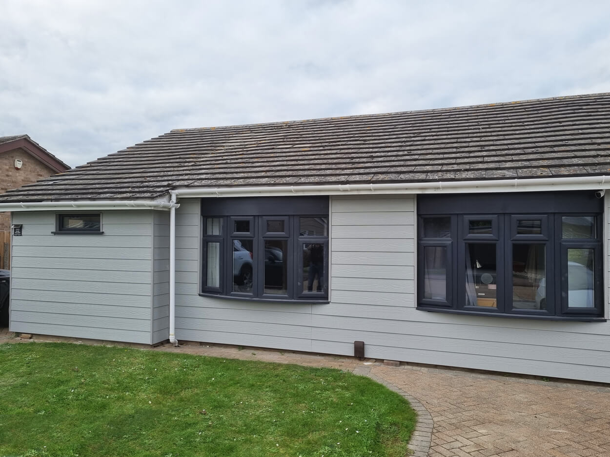 Fibre Cement Exterior Wall Cladding Boards transform the appearance of this traditional bungalow