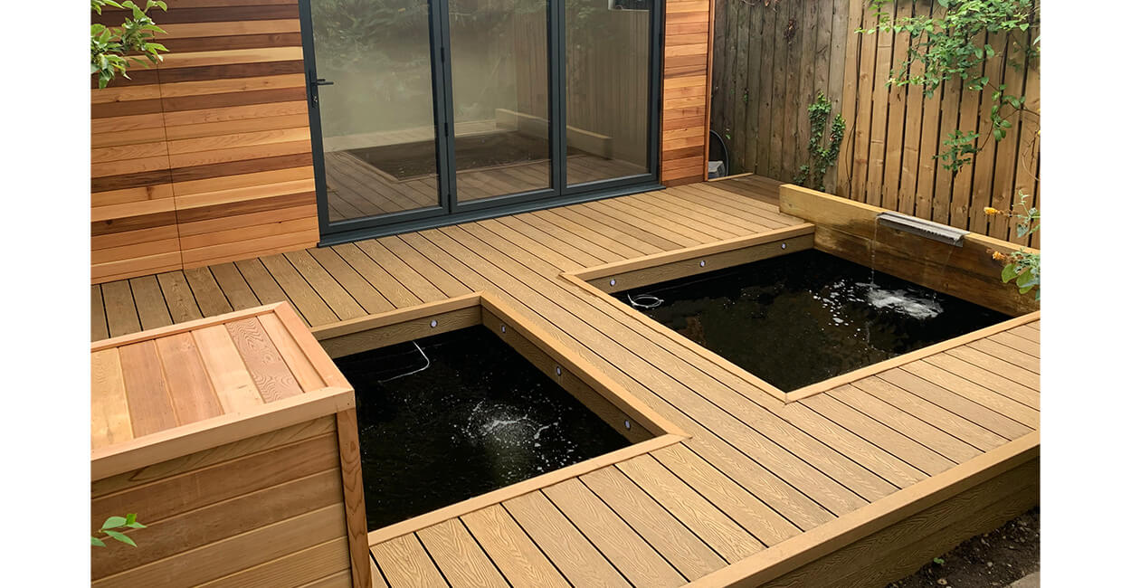 Cladco Composite Boards and Corner Trims to create a neat, framing water feature | @ne_joinery_works