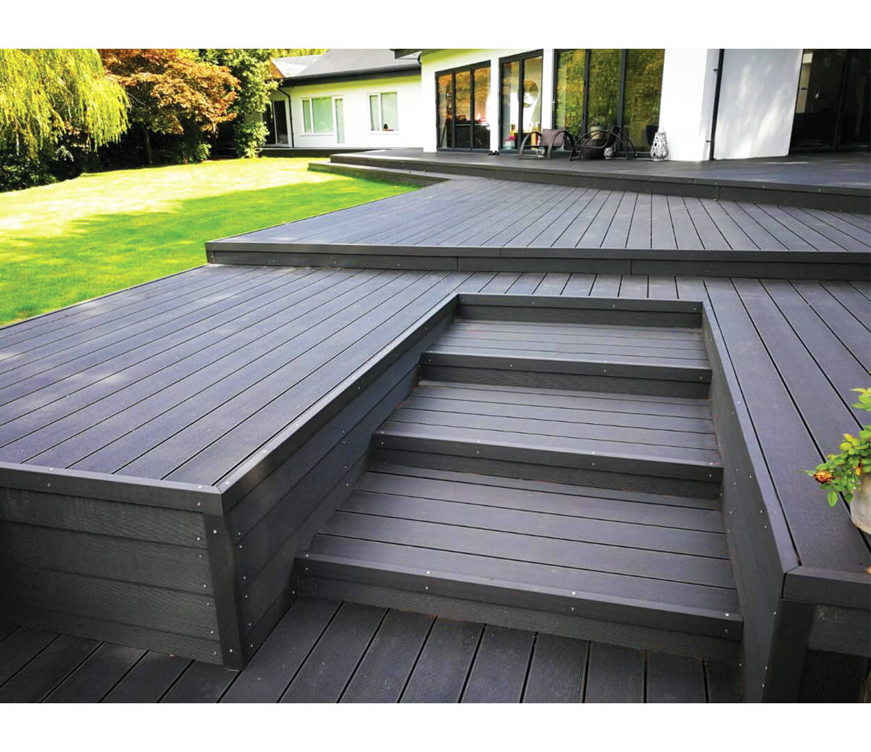 Cladco Profiles Charcoal Hollow Decking Boards.