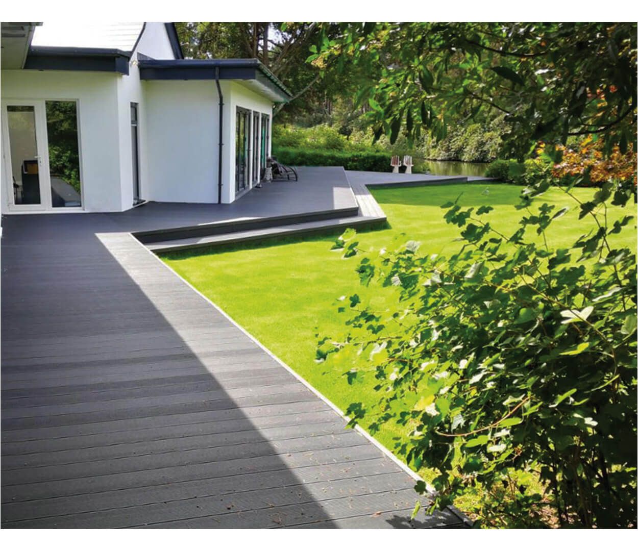 Cladco Profiles Charcoal Hollow Decking Boards.