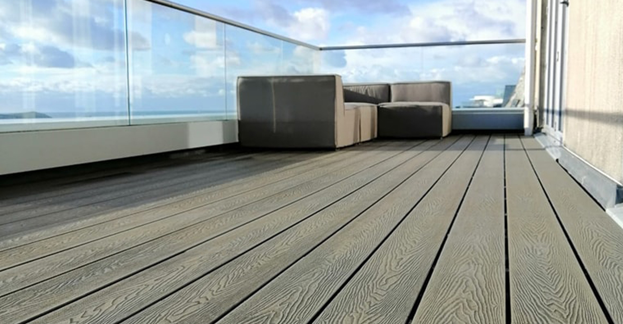 Balcony Decking Idea | Cladco Woodgrain Composite Decking in Olive Green