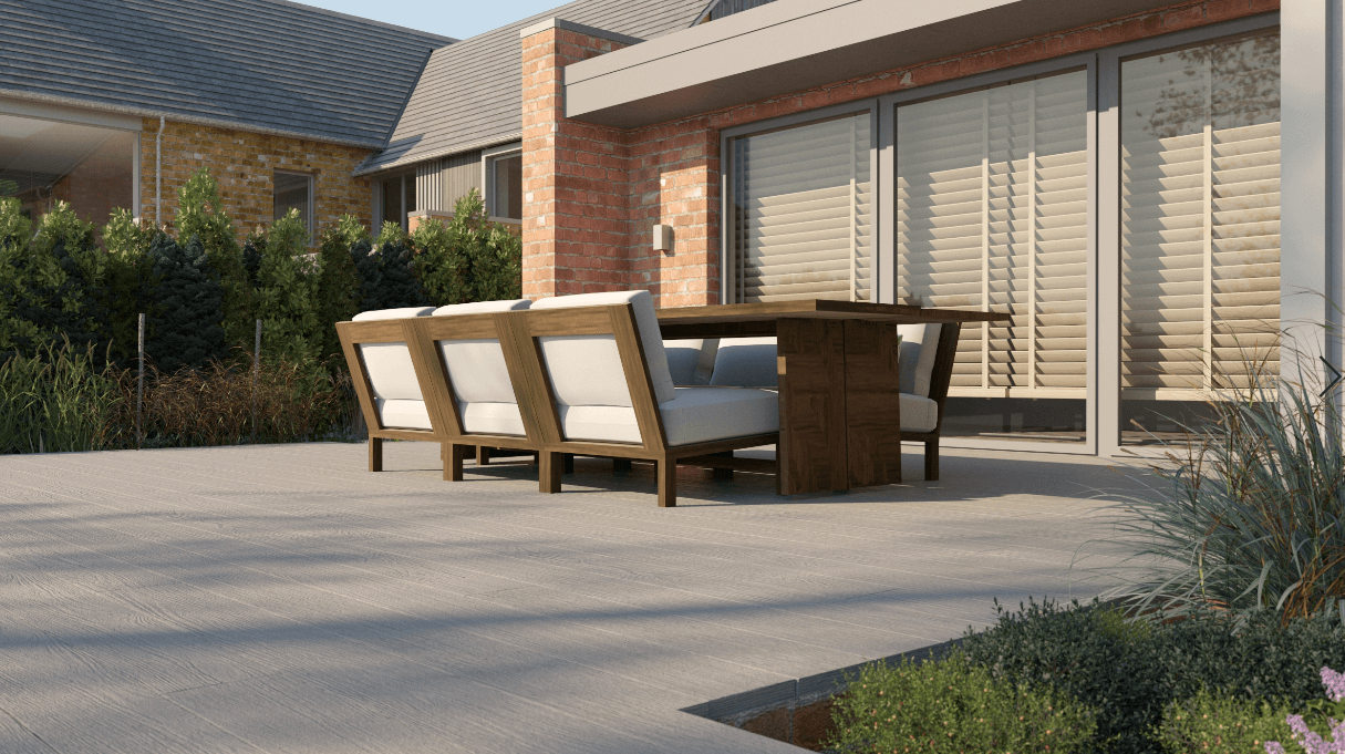 Create a stylish, low-maintenance outdoor living area with Cladco Capstock PVC Decking Boards