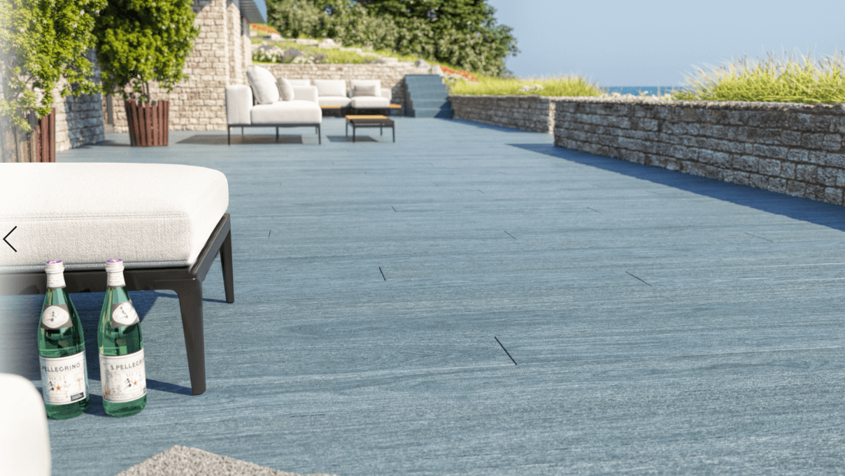 Ash Grey Cladco PVC Decking Boards help create an attractive outdoor lounge area 