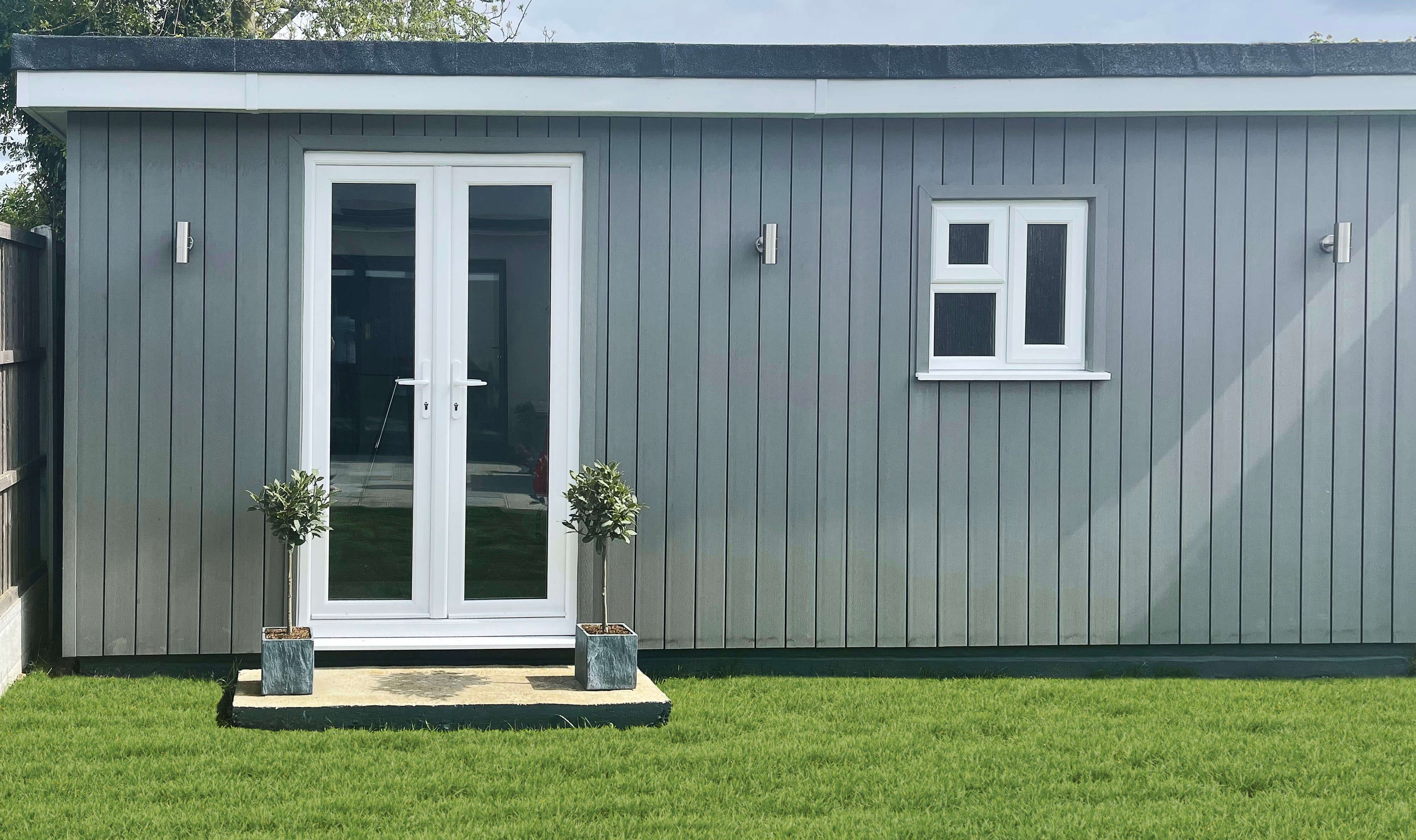 Cladco Composite Cladding provides an appealing exterior to this garden room