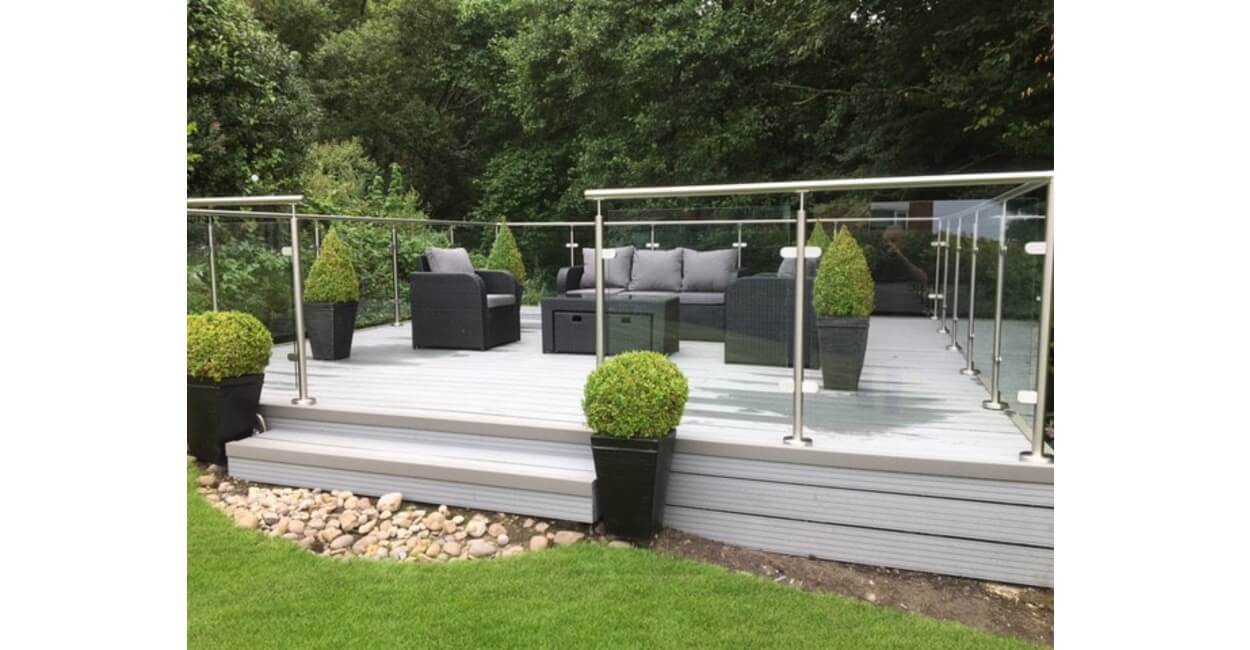 Cladco Composite Ivory Decking Boards create an attractive raised Decking platform