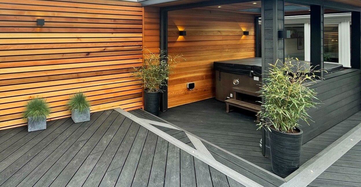 Logan Carpentry refreshes this unique outdoor space with Cladco Composite Decking and Wall Cladding
