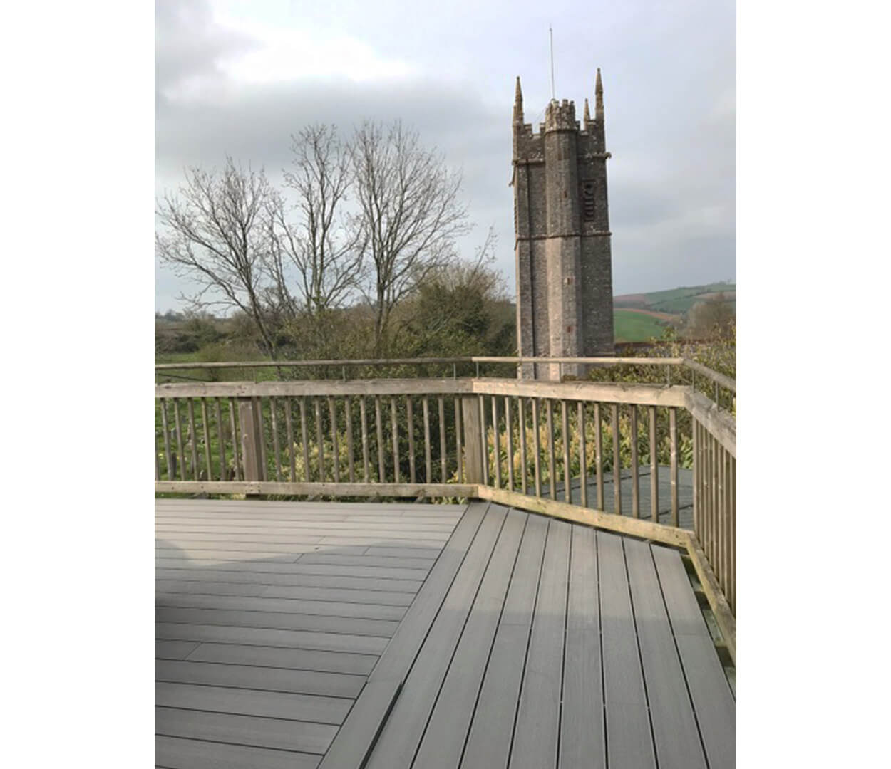 Stone Grey Decking against natural stone