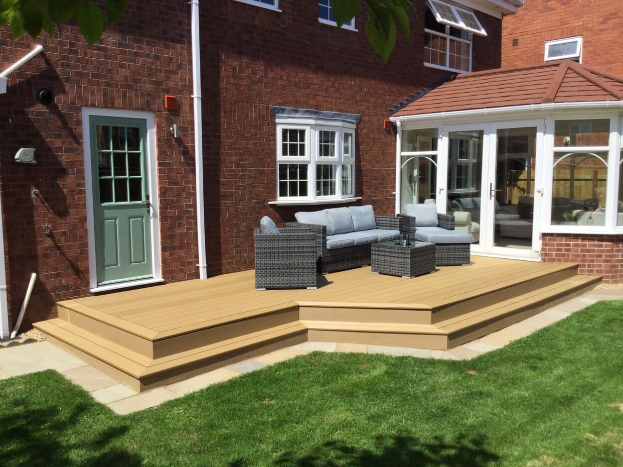 Teak Composite Decking Boards create an attractive Decking area 