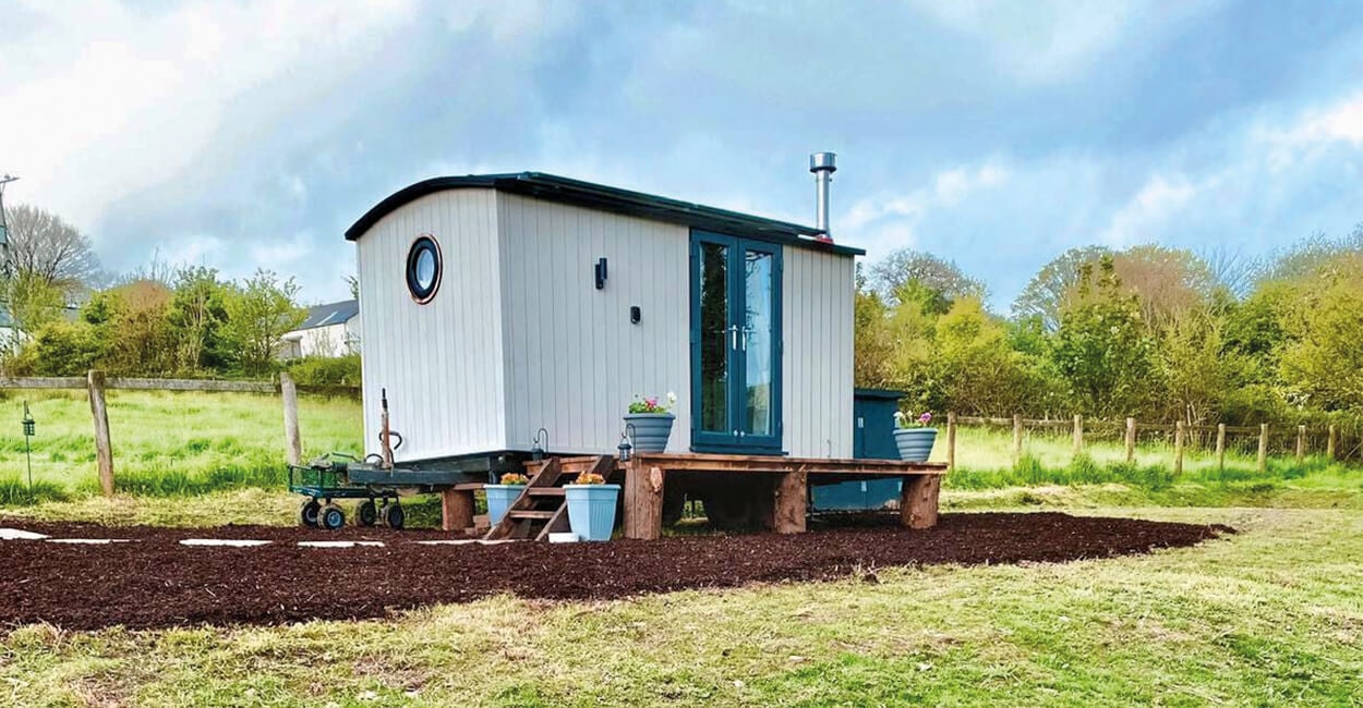 Off-grid, self-built shepherds hut | Cladco Composite Wall Cladding | @the_hut_life