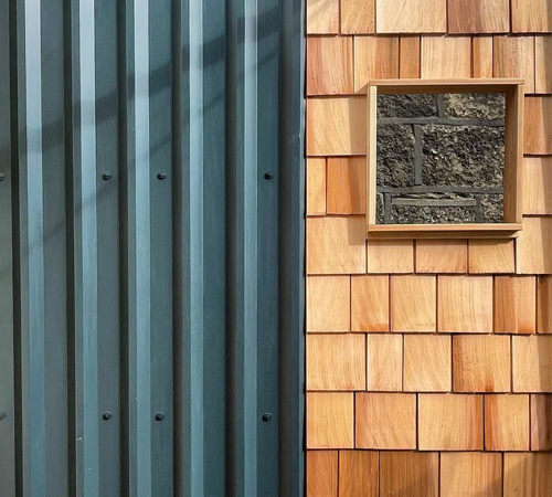 Combine Cladding materials for a two-tone house exterior