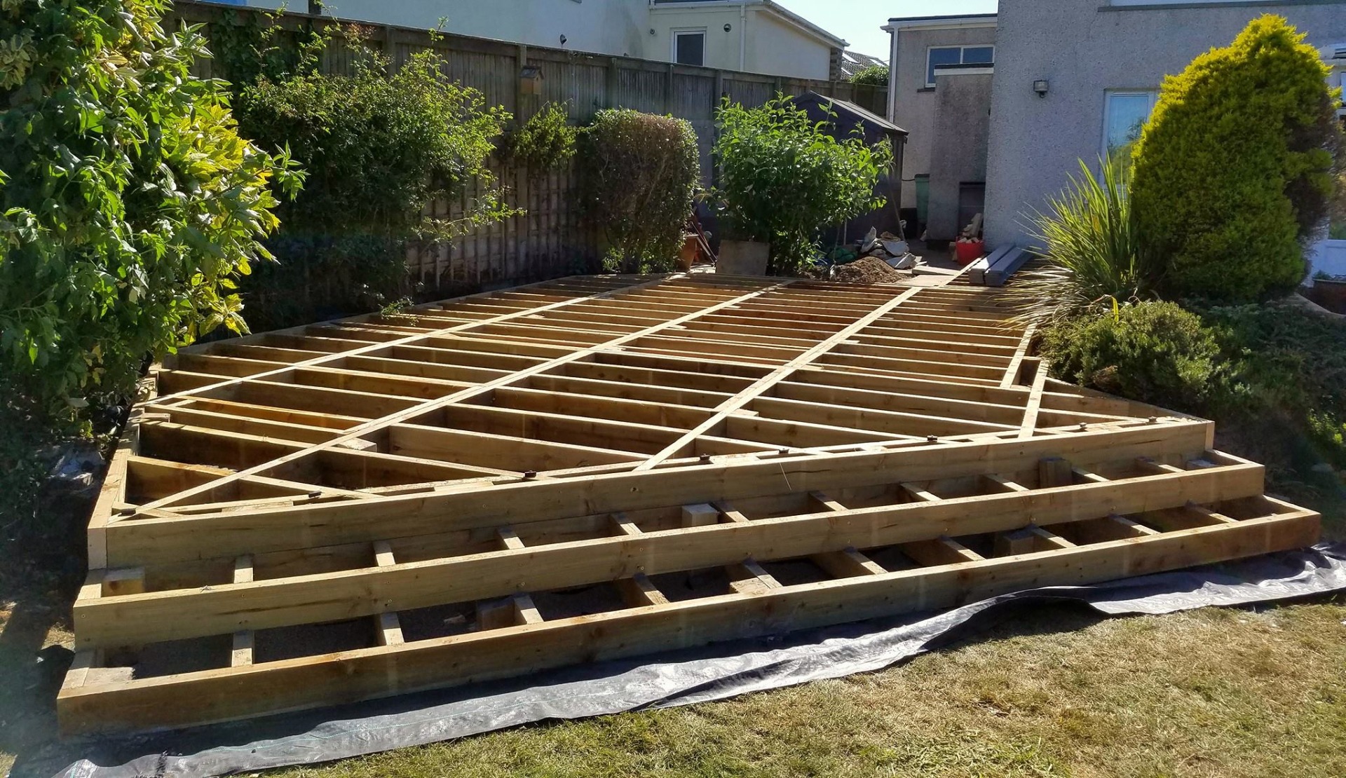 decking frame with steps