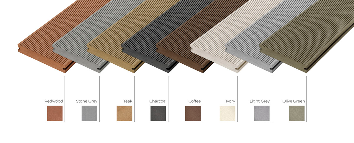 cladco range of solid composite decking boards