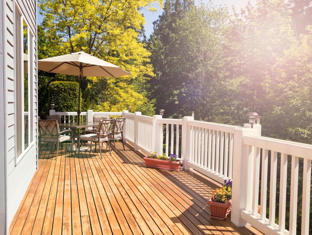 Cedar wood deck