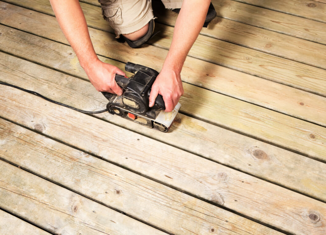 Cedar Deck being sanded