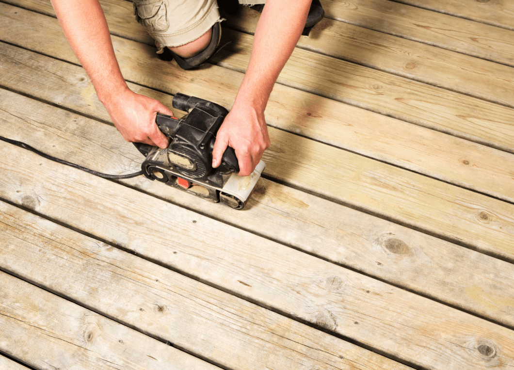 Decking being sanded