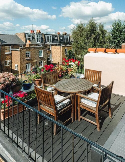 Small roof terrace with Compoite Decking area