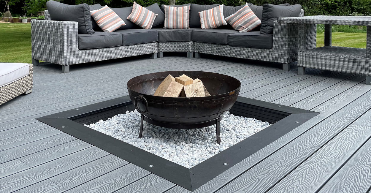 decking with fire pit