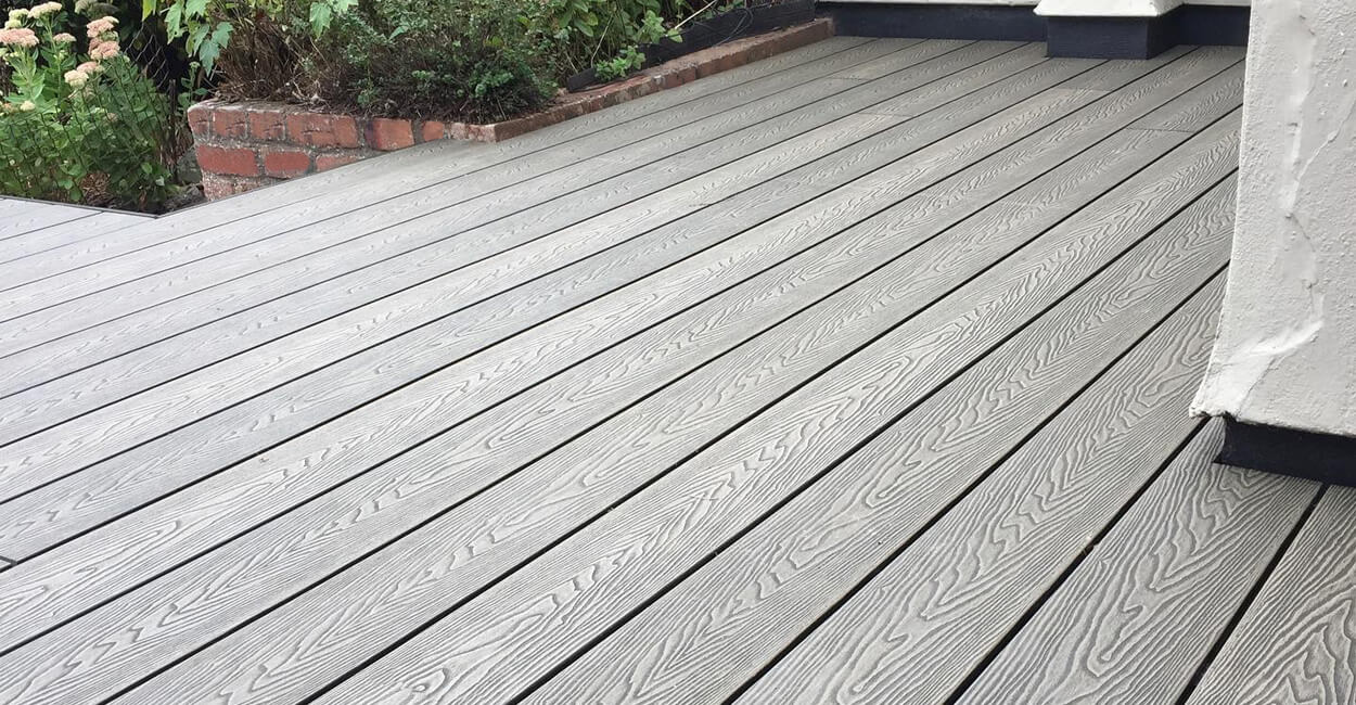 woodgrain effect grey decking