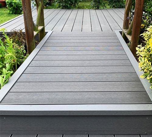Pathway using decking boards