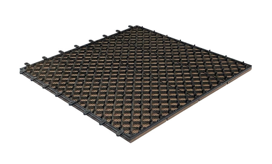 Decking tile under side
