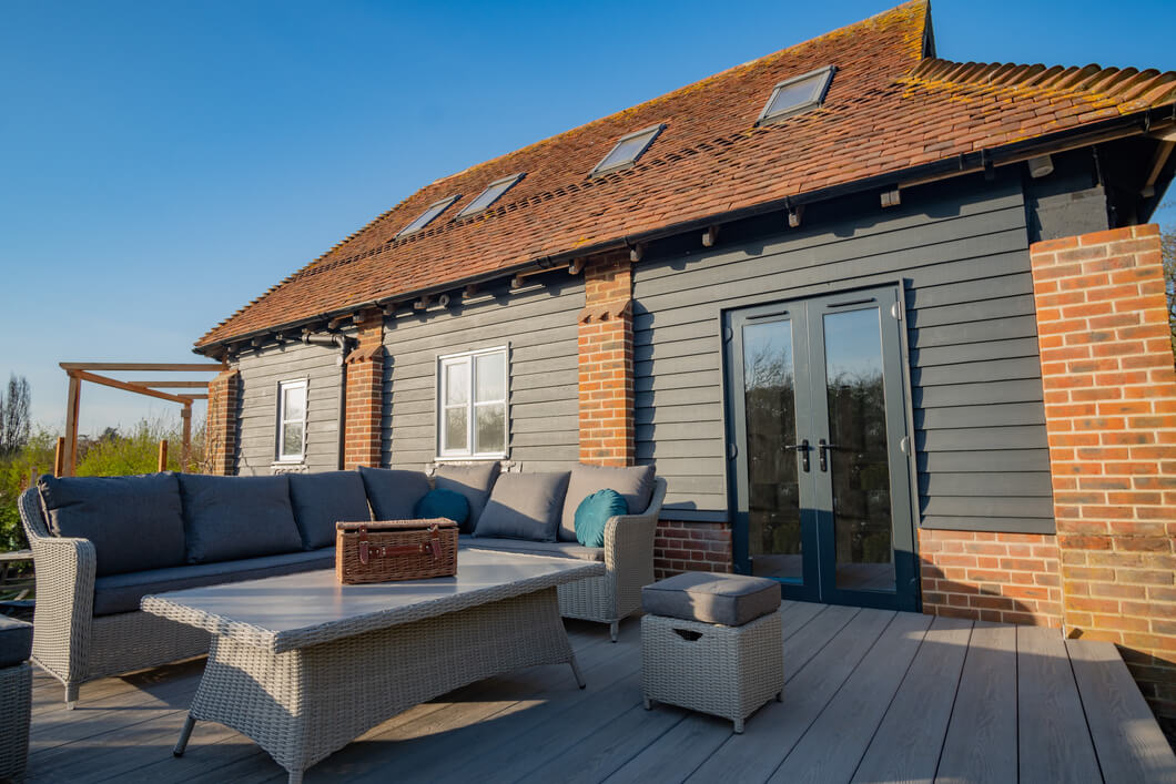 Deck using Cladco PVC Decking Boards in Cedar Wood