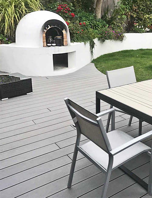 Multi-level garden area using Light Grey Composite Decking Boards