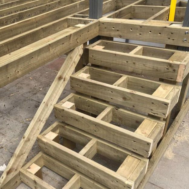 Before: Deck steps require a stong and sturdy base built from hardscaping materials for laying decking on to