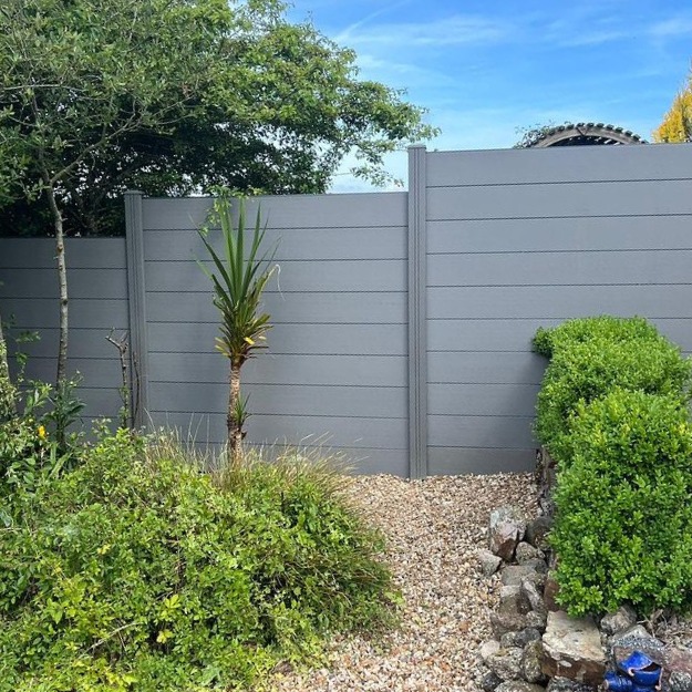 Cladco Composite Fencing Panels and Posts in Stone Grey colour