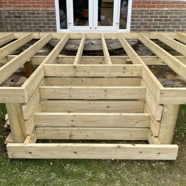 Timber frame for steps