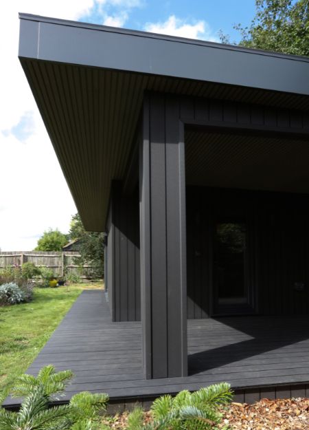Cladco Composite Cladding and Decking Charcoal Garden Art Studio room