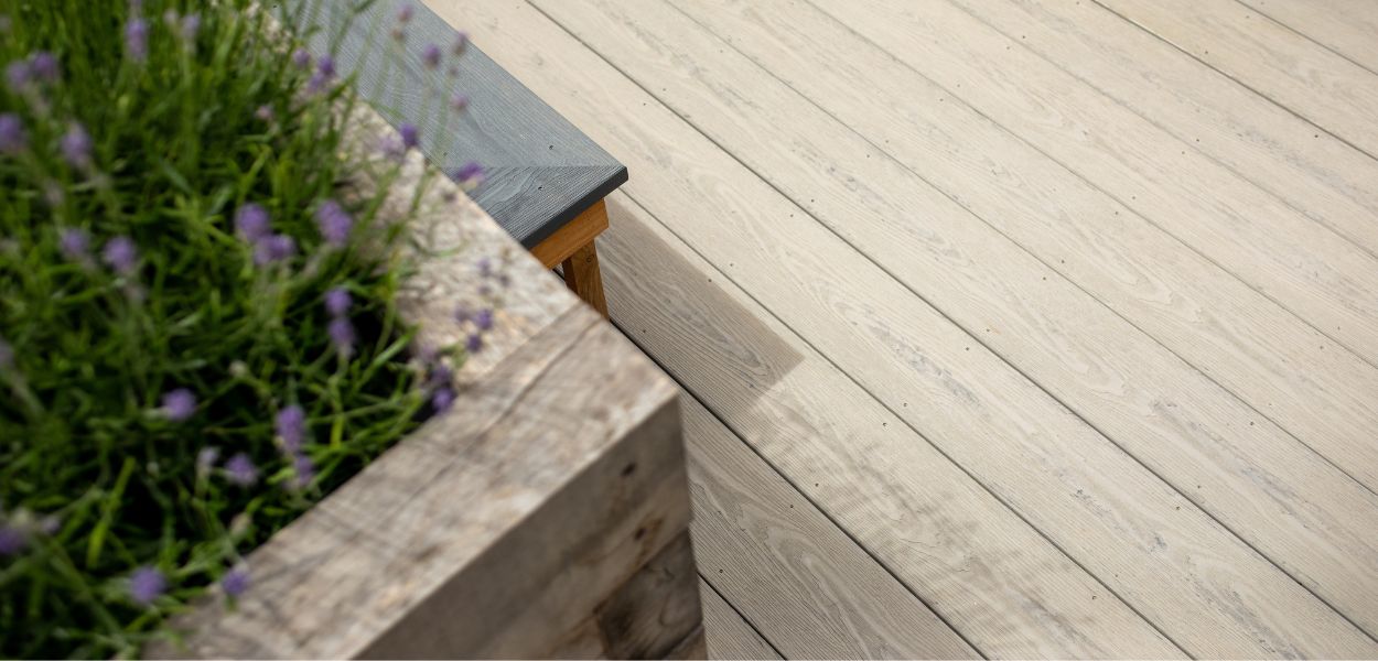 Cladco Silver Birch PVC Capstock Decking area