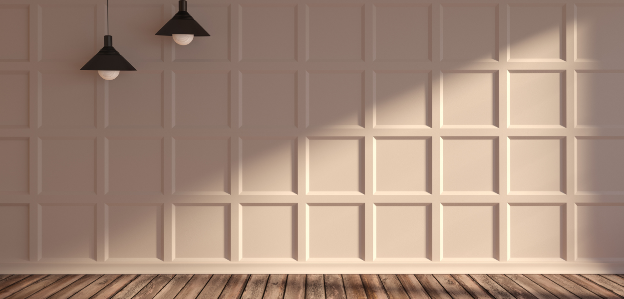 Wall covered in shaker panelling for a modern take on a traditional style