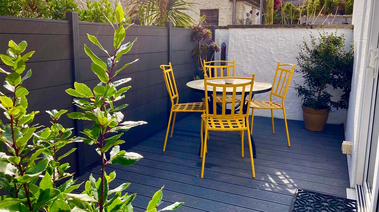 Courtyard garden with Stone Grey Decking