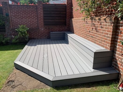 Garde deck using matching Stone Grey Bullnose boards