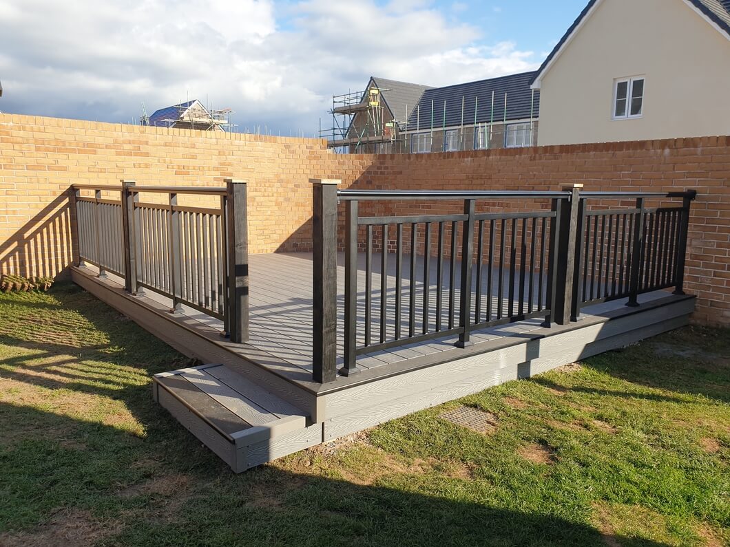 Outside deck using Cladco Light Grey Composite Decking Boards