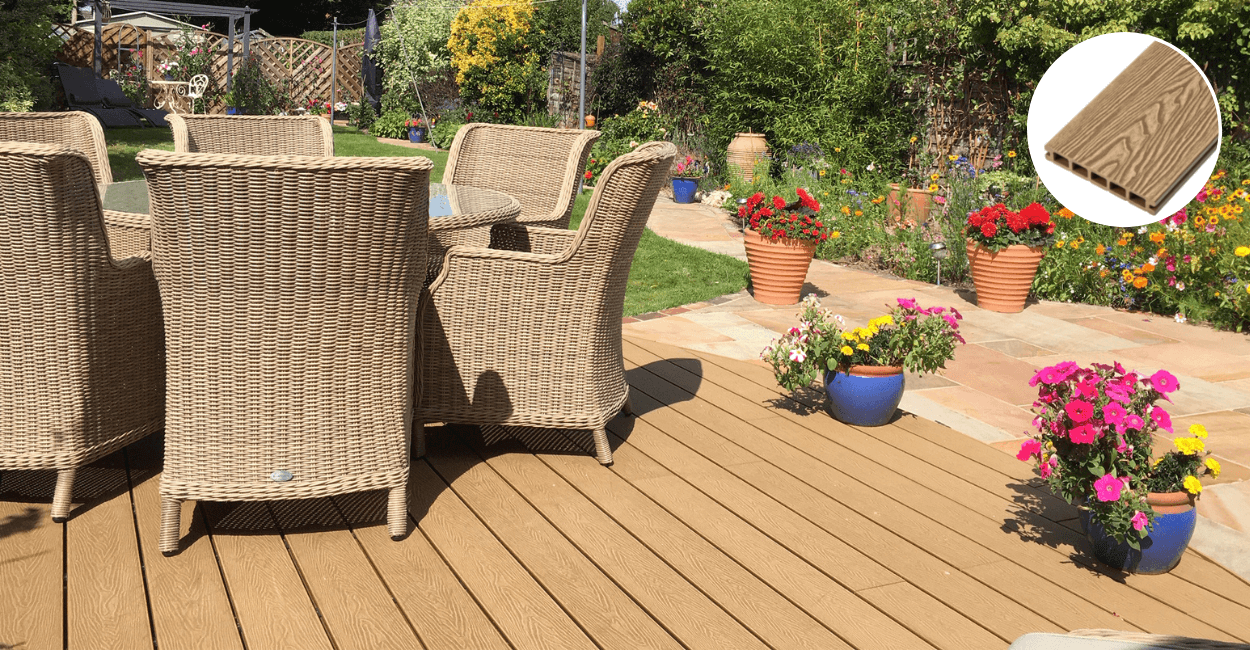 light rattan furniture on teak decking